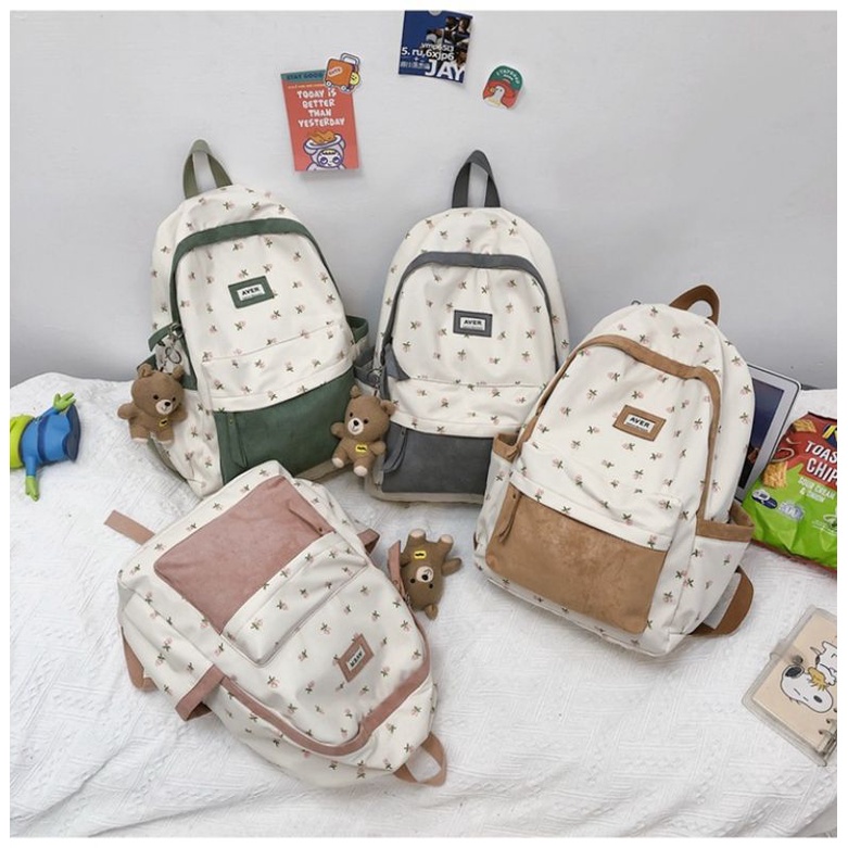 Tas Ransel Laptop Backpack Korea Import Wanita 29 + Gantungan Kunci / Boneka