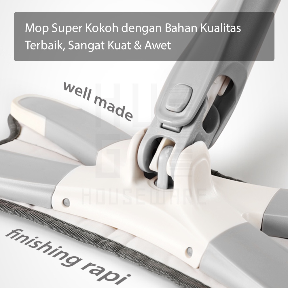 Alat Pel Lantai Ultra Mop Twister - Pel Lantai Praktis Peras Otomatis Handsfree HUGO