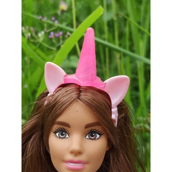 bando mahkota boneka varian pink