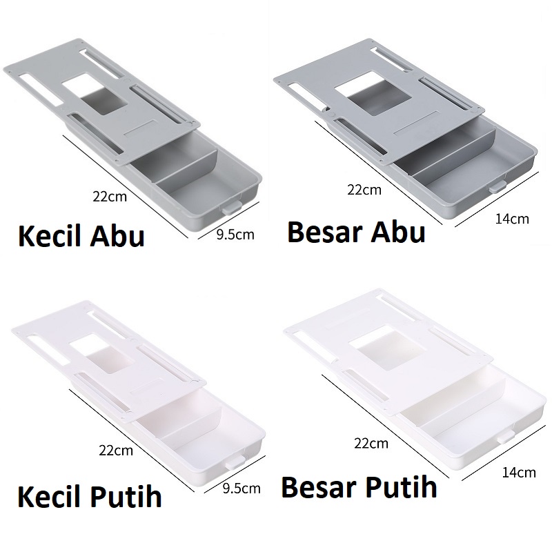 Laci Tempel Dibawah Meja / Laci Tambahan Penyimpanan Serbaguna