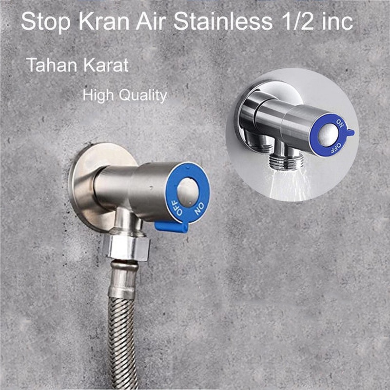 Stop Kran Air Single Stainless 1/2 Inch