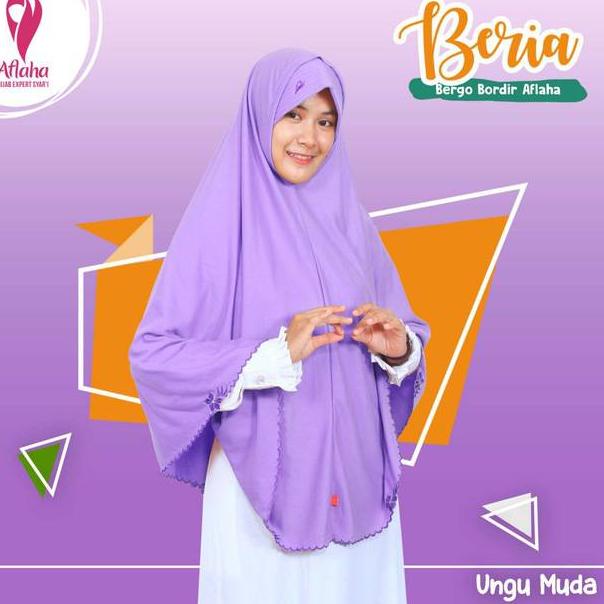{PGD.18Oc22n} Bergo Kaos Bordir pet Jadoel - Jilbab Bakung ORI AFLAHA