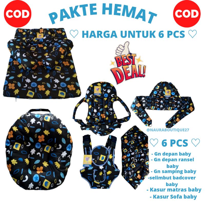 Kasur matras sett / sofa baby / selimbut baby/ gendongan samping/ gendingan depan ransel/ kasur sett  5 in 1 - 6 in 1 / paket hemat