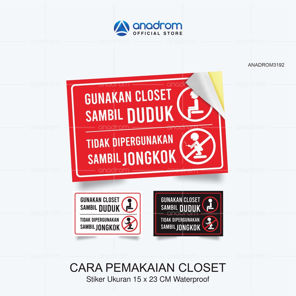 

Stiker Cara Pemakaian Closet I Size 15x23 Cm I Anadrom 3192