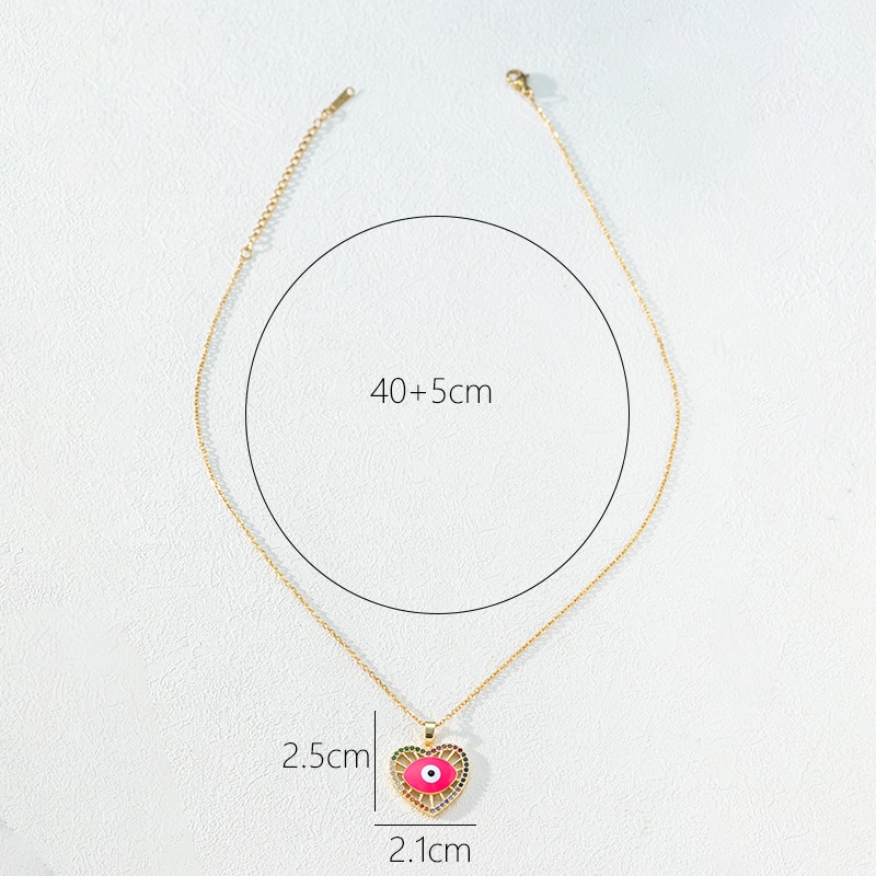Kalung Dengan Liontin Bentuk Mata Iblis Bahan zirconium Gaya Eropa Dan Amerika