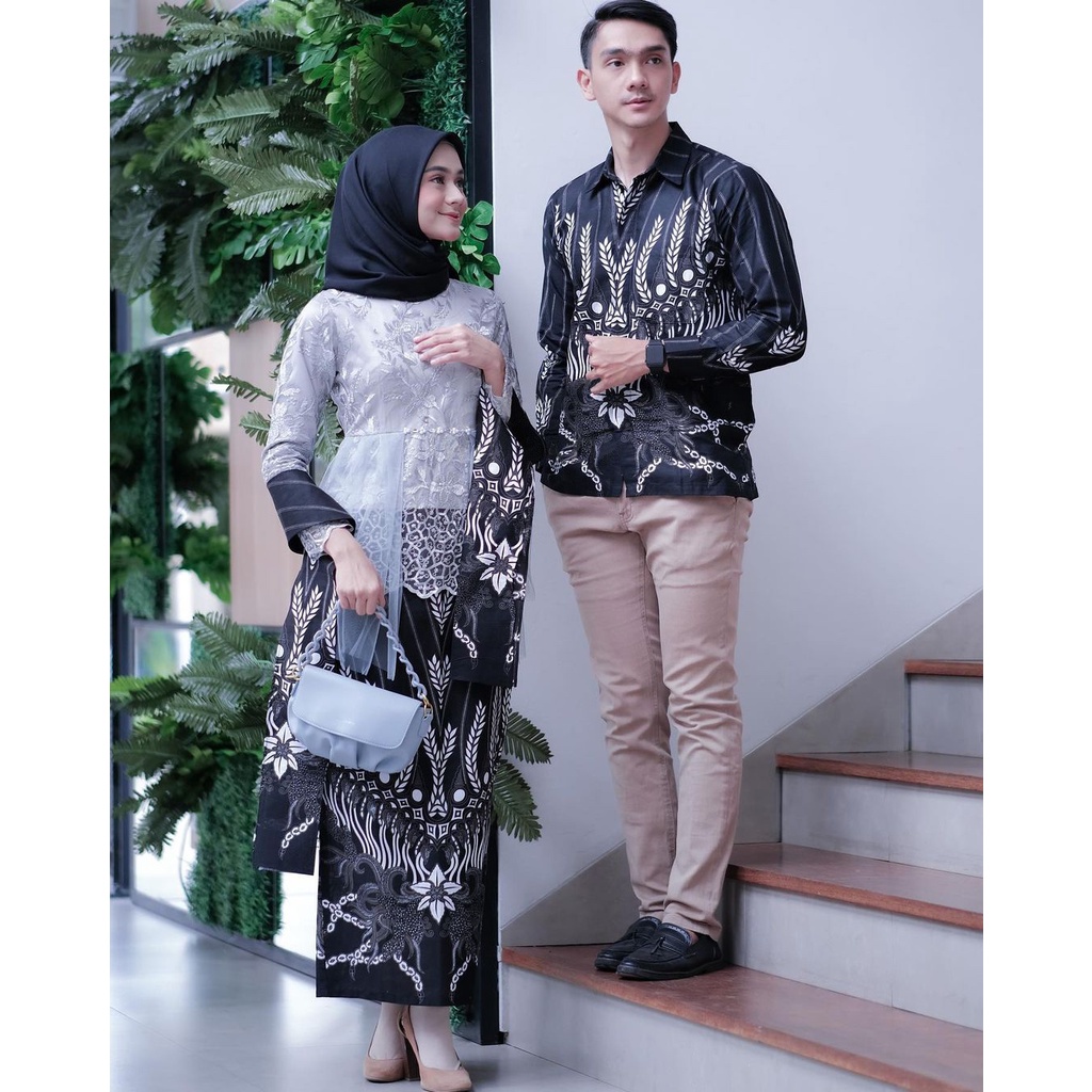 Batik Brokat Couple Kebaya Modern, Kebaya Tunangan Lamaran, Kebaya Wisuda, Baju Kebaya Kondangan