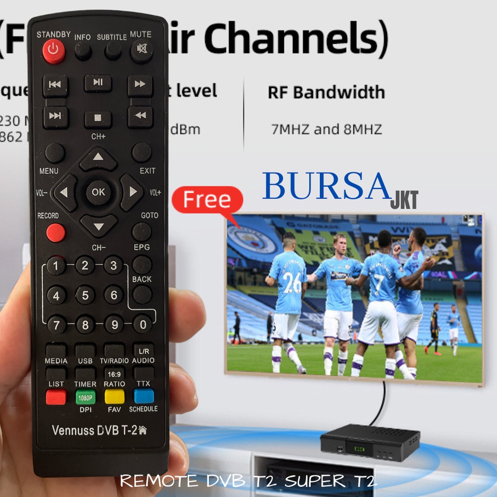 REMOTE VENUS SET TOP BOX DVB T2 CABE RAWIT