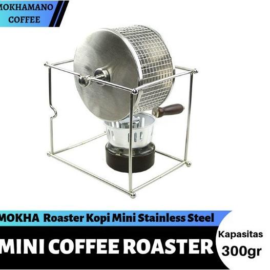 Mokha Mini Coffee Roaster Mesin Sangrai Kopi Stainless Steel 300Gr