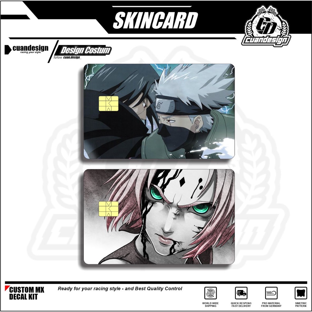 NARUTO STIKER PELINDUNG KARTU SKIN CARD ATM SIM KTP E-MONEY STICKER LEM KUAT ANTI GORES ( SKIN / STI