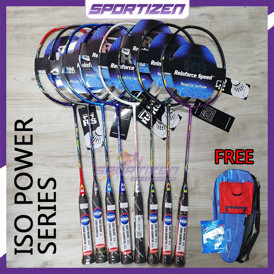 RAKET BADMINTON BULUTANGKIS  RS ISO POWER 111 222 333 555 666 777 888 999 EVO ORIGINAL