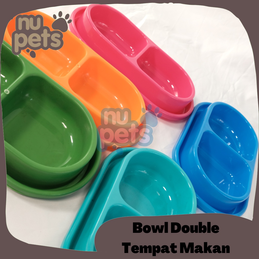 Tempat Makan Kucing Anjing Dua 2 Sisi Double Bowl Anti Semut Ukuran Size Besar