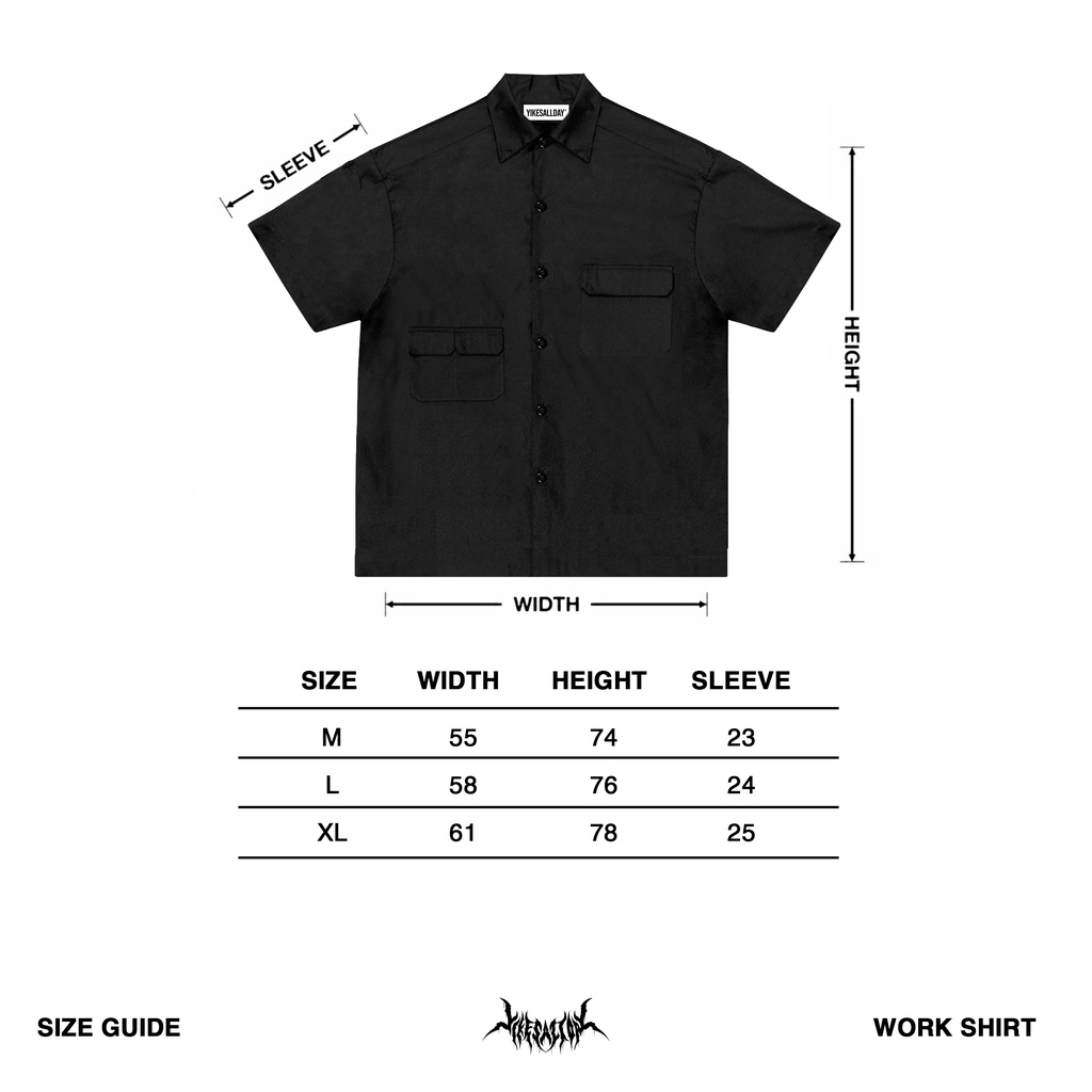 WORK SHIRT OVERSIZE | HUMAN TEARS | GREY | BLACK | YIKESALLDAY