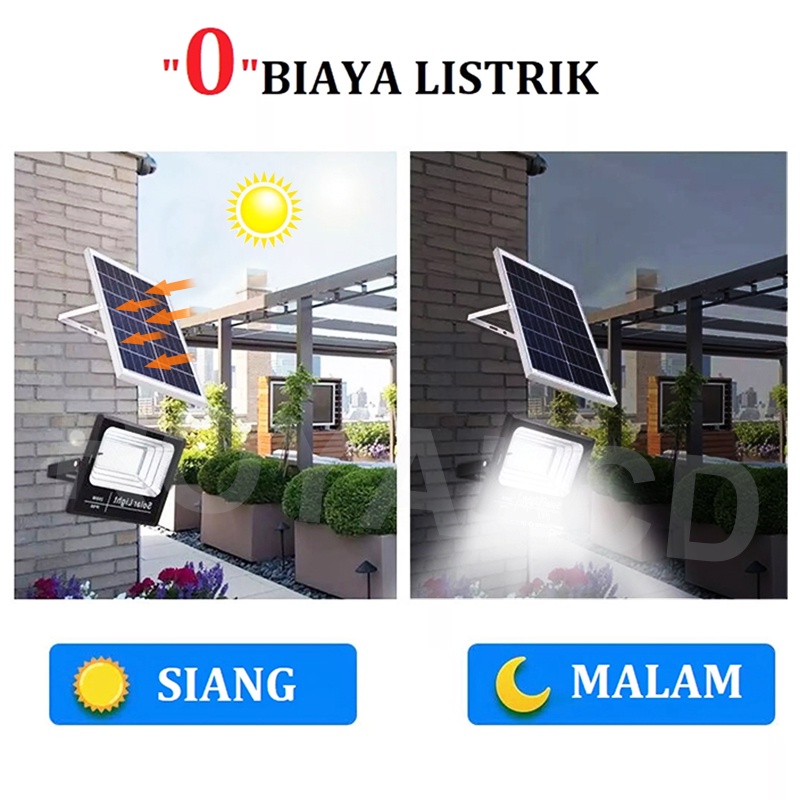 BELILCD Lampu Tenaga Surya LED Lampu Solar Outdoor Spotlight Flood Light Street Lamp with Remote IP67 Tahan air