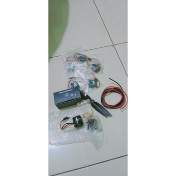 paket glider jos dxw 2212 2450kv, servo nilon, awg 18, banana gold 3.5mm dan propeller 6x4