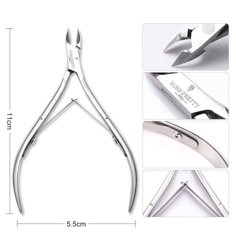 1pc Gunting Kuku Kutikula Bahan Stainless Steel Untuk Manicure Pedicure