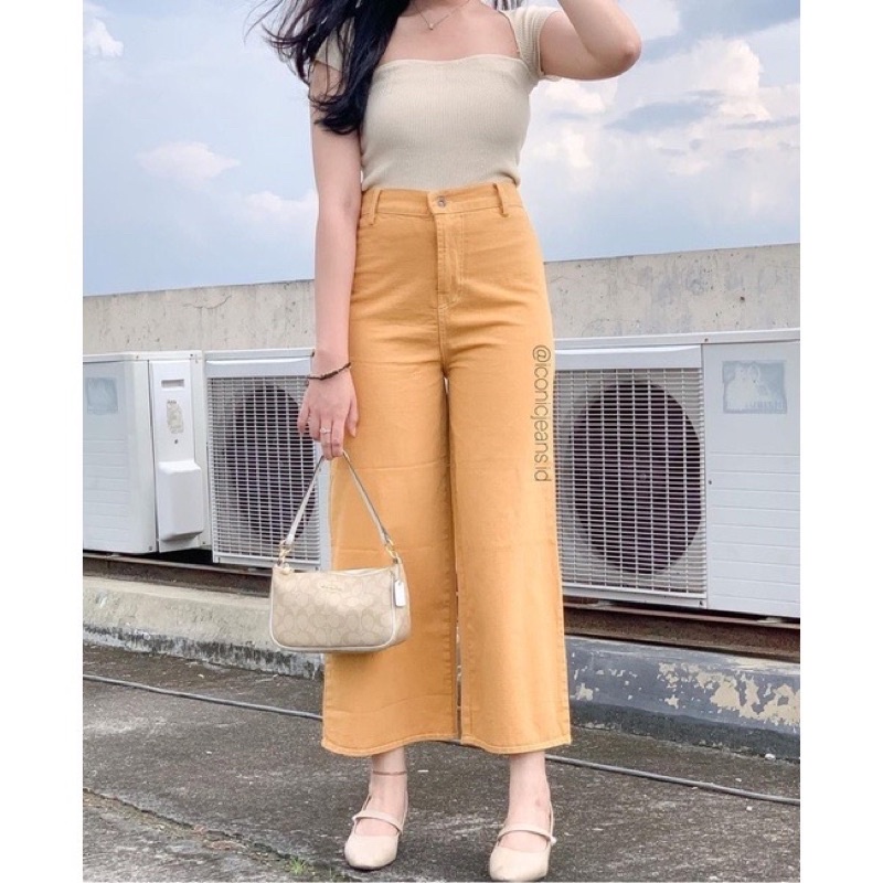 MOZZA JEANS CULLOTE/ KULOT JEANS WANITA WARNA PUTIH HITAM KHAKI CHOCO SAGE LILAC