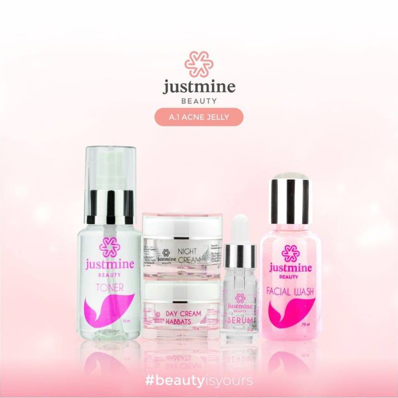 JUSTMINE Beauty Skincare Forte Glowing dan Acne Jelly Flek ringan Jerawat Night Cream Cerah Free Sou