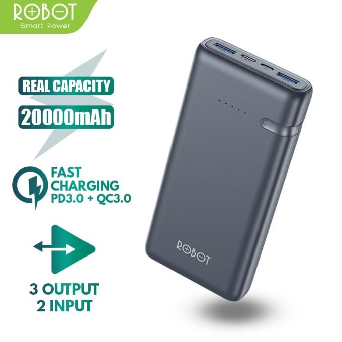 ES04 POWERBANK ROBOT 20000MAH RT21 2.4A DUAL INPUT PORT TYPE C & MICRO GFHT64769FR