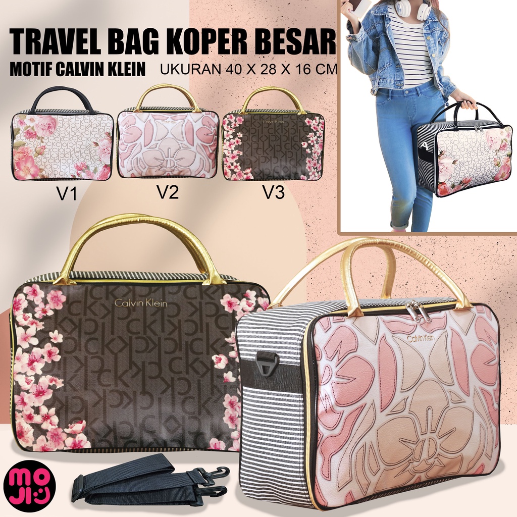 Tas mudikTas travel bag ukuran besar pakaian motif dewasa tas selempang Moji 1