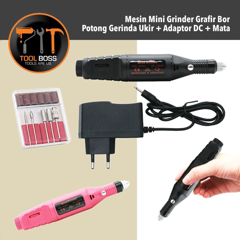 MESIN GERINDER MINI - BOR POTONG GERINDA UKIR +ADAPTOR DC MATA