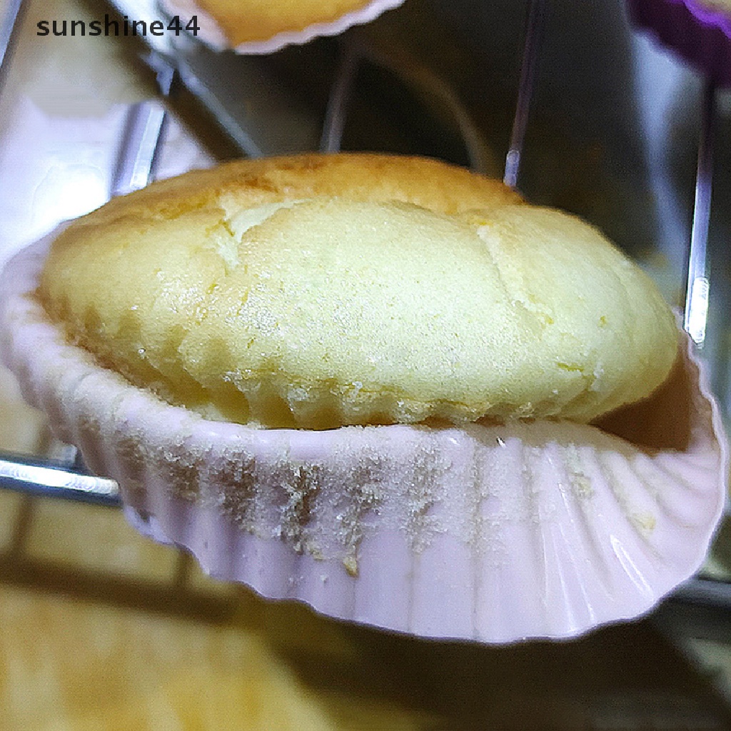 Sunshine 10Pcs Cetakan Cupcake / Muffin Bahan Silikon Reusable