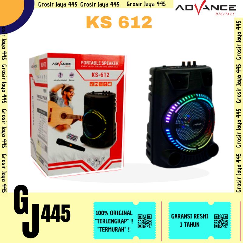 Speaker Advance Bluetooth Music Karaoke KS612 6,5 inch Free Mic KS-612