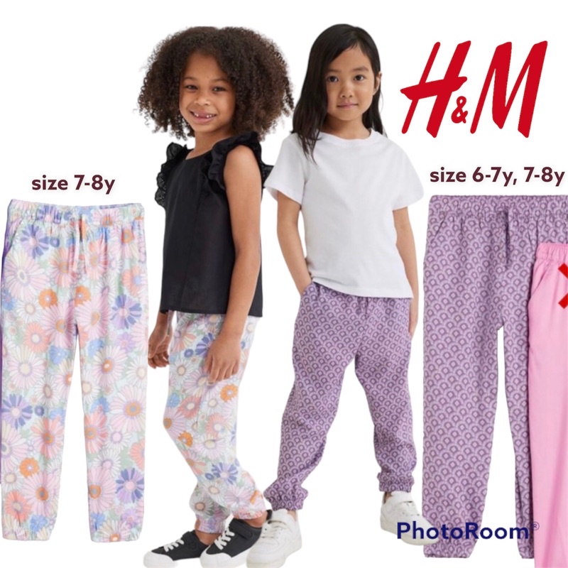 Celana jogger viscose anak perempuan HM