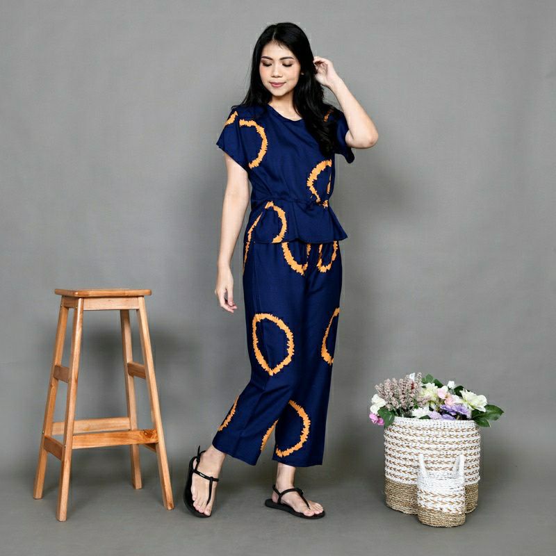 STELAN PIAMA WANITA ON SET TIEDYE//PIAMA WANITA RAYON VISCOSE