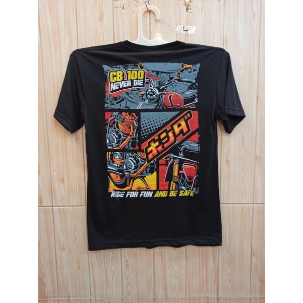 Kaos oblong CB 100 hitam distro