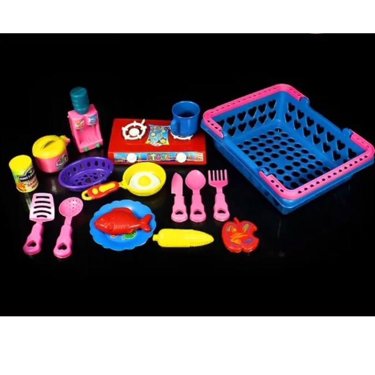 MAINAN MASAK SET KRANJANG  + PERALATAN MASAK WJS011