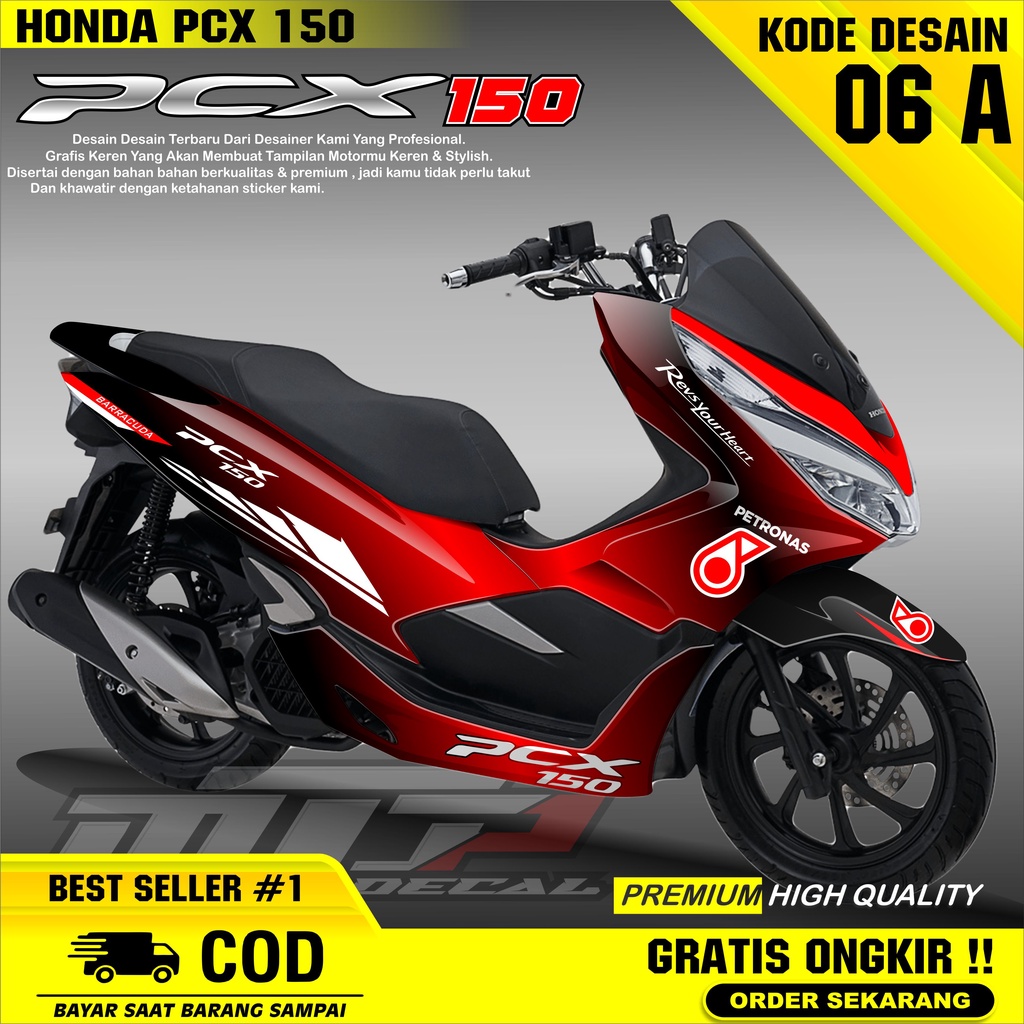 (BISA COD) Decal Variasi Honda PCX 150 Full Body - Dekal Variasi List Honda PCX 150 Desain Petronas 