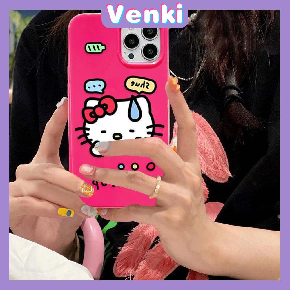 iPhone Case For 14 Series TPU Soft Case Sweet Cute Sweating Cartoon Cat Glossy Rose Pink Candy Case Camera Protection Shockproof For iPhone 14 13 12 11 Plus Pro Max 7 Plus X XR