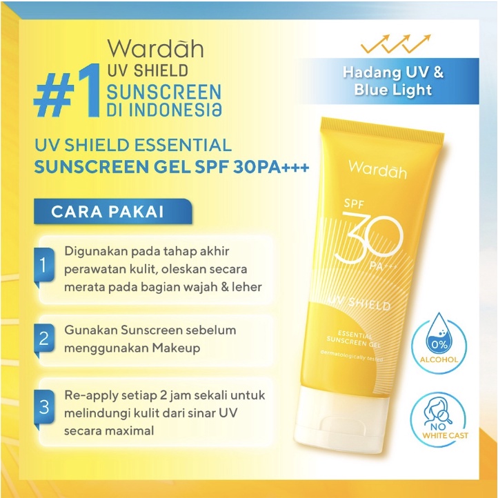 Wardah Sunscreen UV Shield Essential Gel SPF 30 PA +++ 40 ml