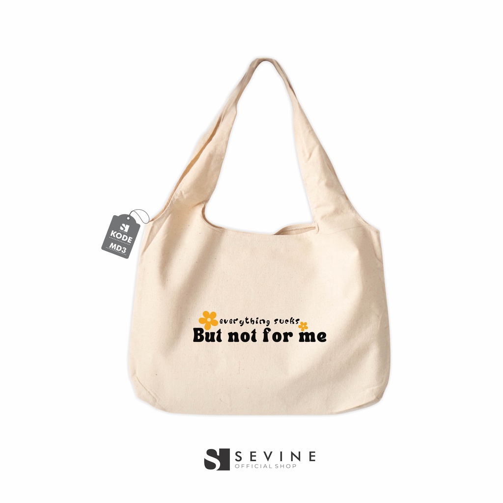 Sevine Tote Bag Kanvas Bonnie Tas Wanita Kuliah Fashion Laptop Totebag Quotes Motivation Aesthetic Vintage Pastel Retro - MD