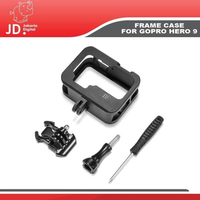 [ Promo ] Frame Mount Gopro Hero 9 Black Alumunium Protective Case Gopro 9 - Drone Kamera Dan Akseso