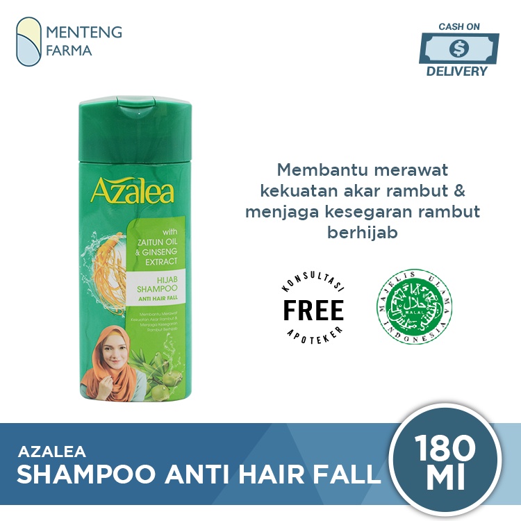 Azalea Hijab Shampoo With Zaitun Oil And Ginseng Extract 180 ML - Perawatan Rambut Rontok