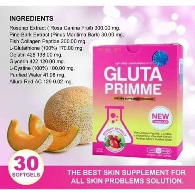 GLUTA PRIMME Dietary Supplement Precious Skin 30kapsul / Collagen / Suplemen Kecantikan