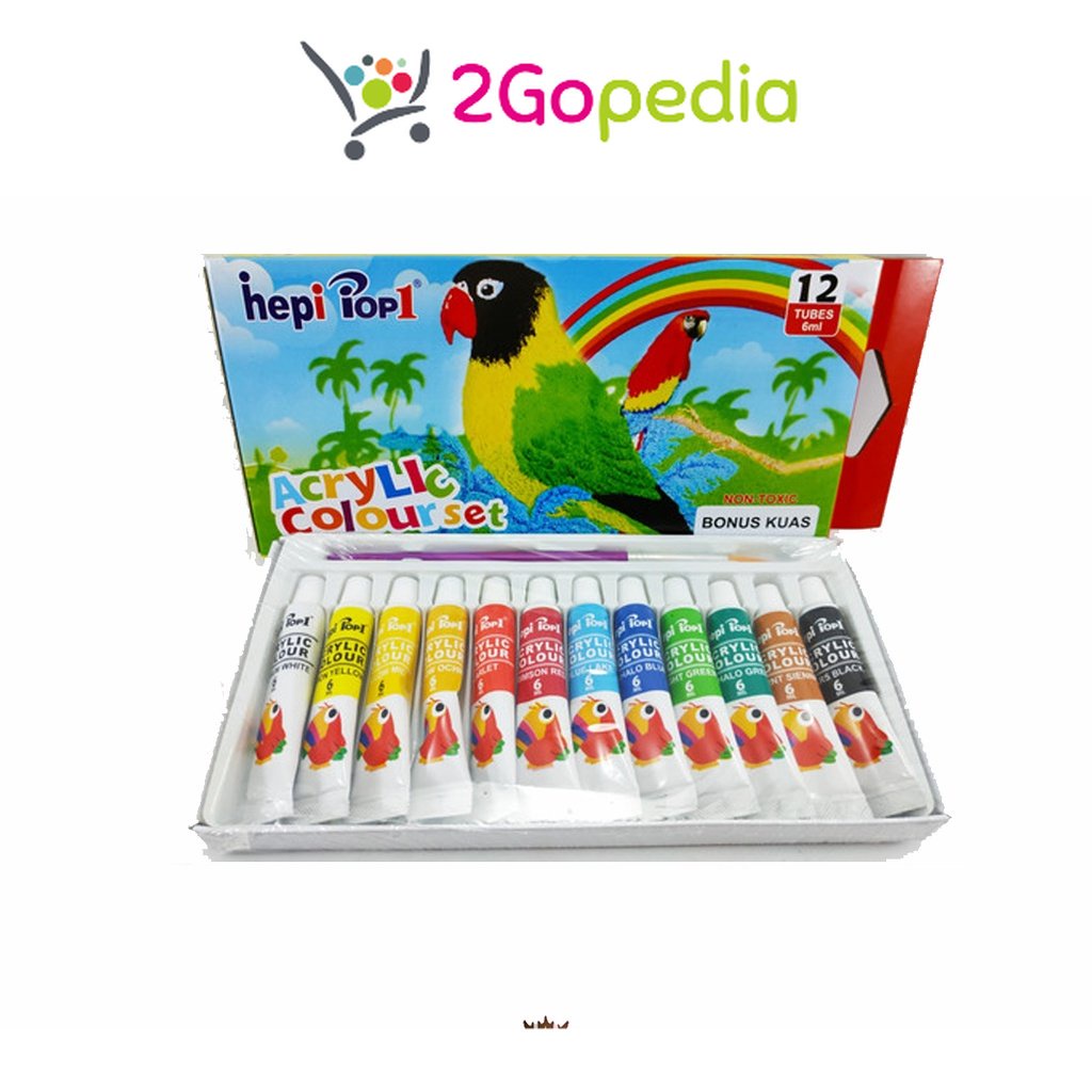 

Cat Acrylic / Cat Lukis / Cat Kanvas 12 Warna 6ml 1Set Pop1 Grosir Murah Atk