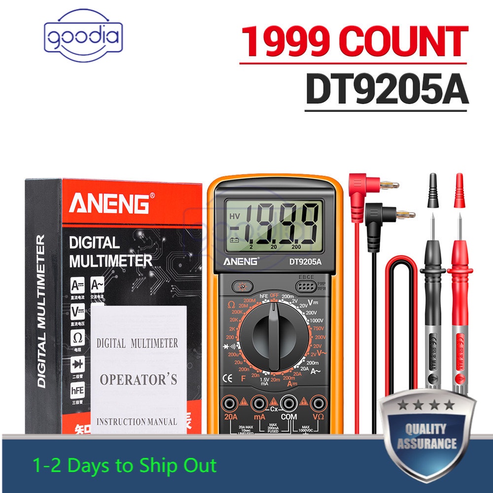 ღ[IN STOCK/COD]ღ AC/DC DT-9205A Digital LCD Multimeter Ammeter Resistance Capacitance Tester Pen