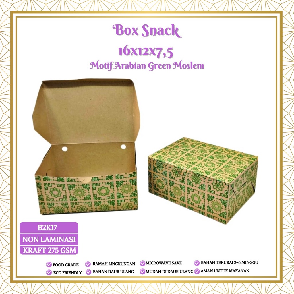 Box Snack Dus Kue Snack Box Dus 16x12 (B2K17-16X12X7.5 Cm)