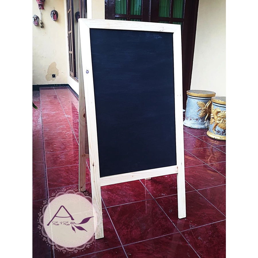 

Papan Menu Kafe Warkop Resto 2sisi bolak balik Jati Belanda Chalkboard Papan Tulis kapur Belajar Anak blackboard 60x100
