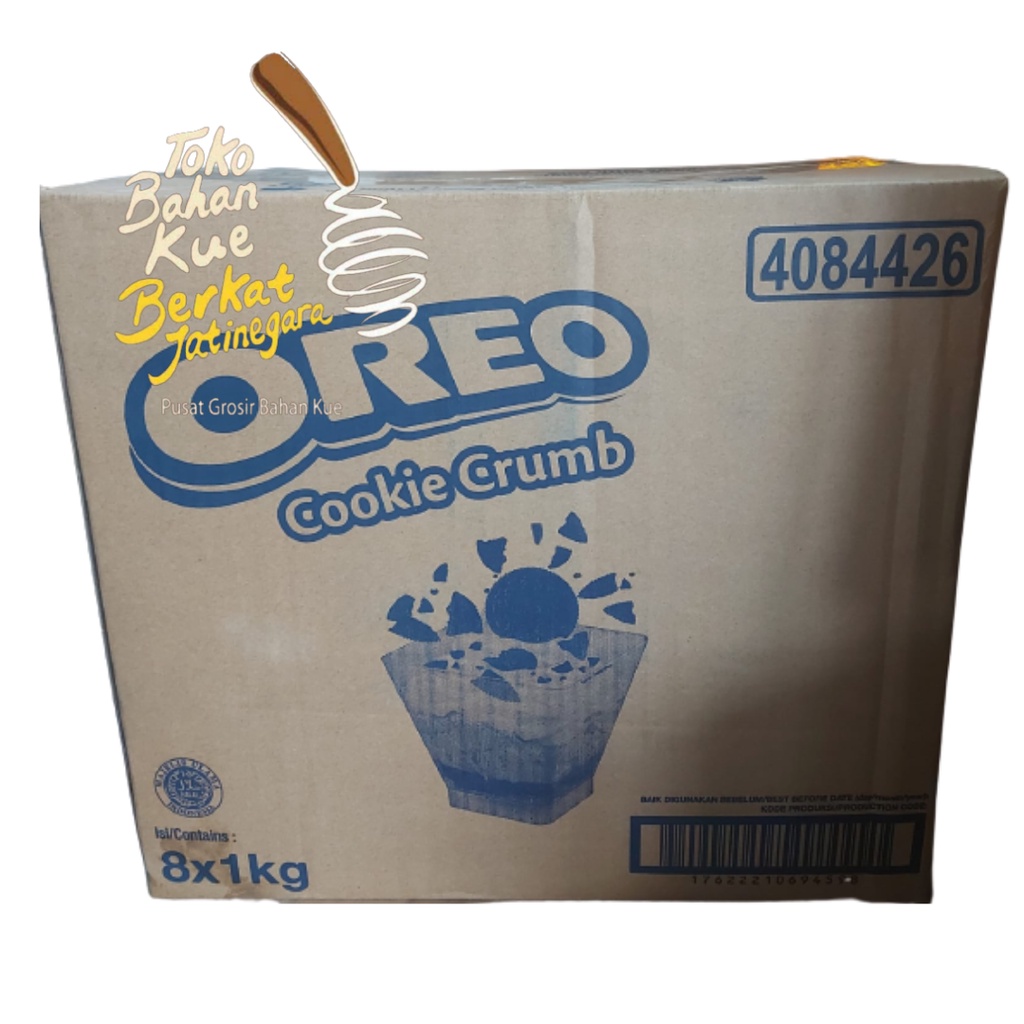 

OREO COOKIE CRUMB 1 KG KARTONAN (ISI 1KG X 8) / OREO CRUMB KASAR