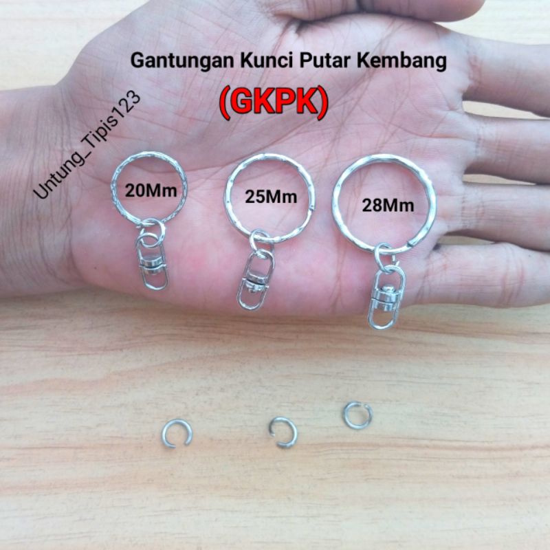 Ring ganci Join putar isi 144 pcs Model gerigi tebal Ring gantungan kunci bahan Nikel silver