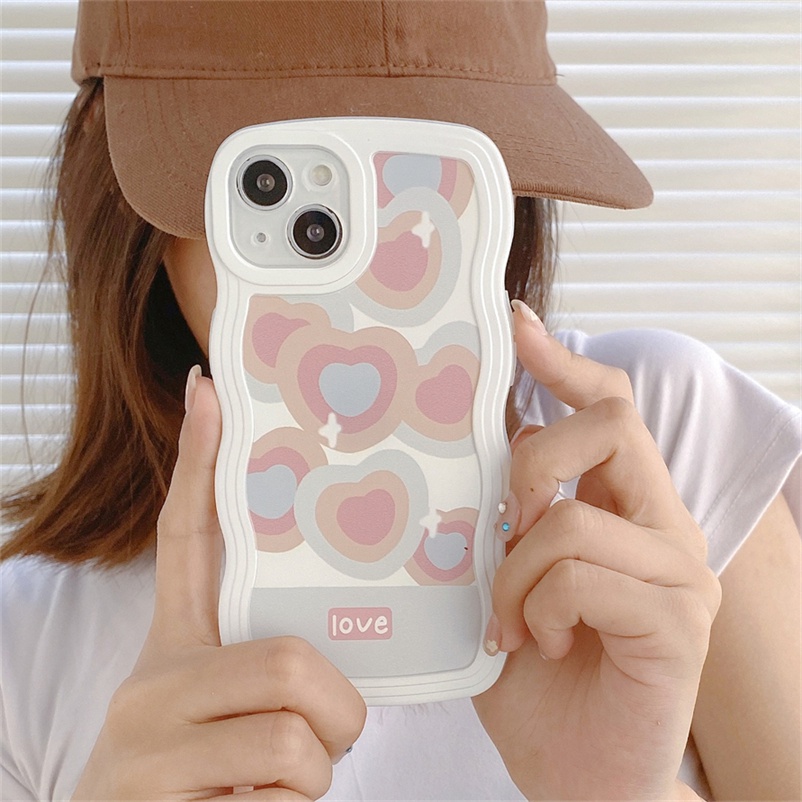 Soft Case Silikon TPU Transparan Motif Bunga Warna Permen Untuk Compatible for iPhone 14 13 12 11 Pro Max X XR Xs Max 7 8 Plus Fashion Candy Color Casing Anti-Drop Soft TPU Silicone Angel Eye Transparent Phone Case Lens Protective Case Cover