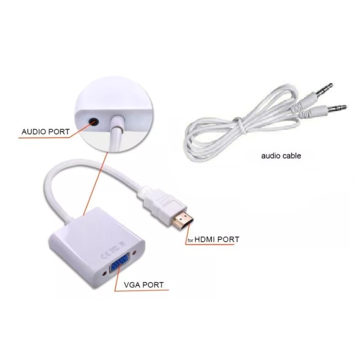 NYK Converter Kabel hdmi to VGA + Audio Aux