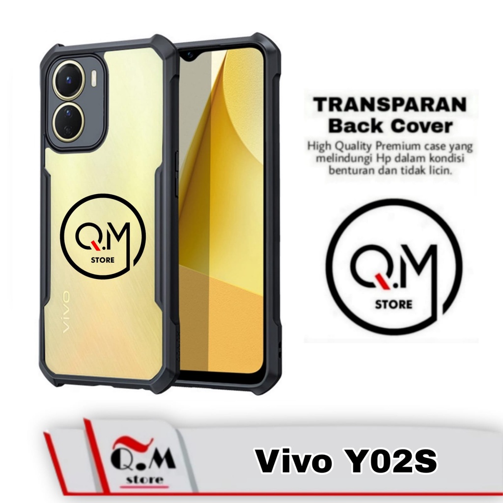 Case Vivo Y02S Softcase Transparan Armor Acrilik Pelindung Back Cover