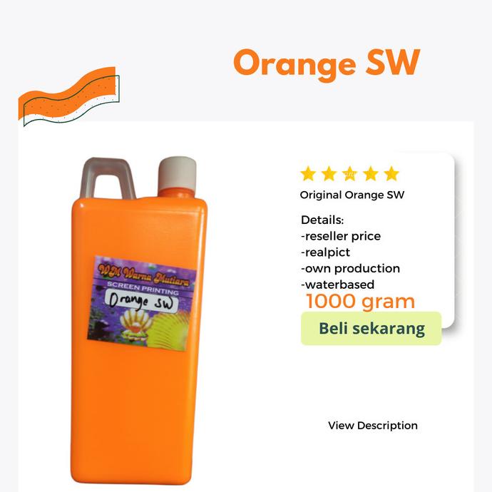 

Biang Warna Sablon Kain/Baju Pigmen Orange 1Kg