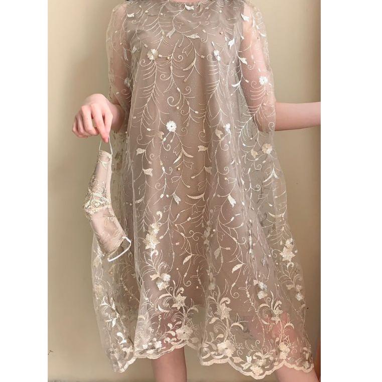 dress brukat dress kondangan gaun pesta "DNK.18Oc22a"