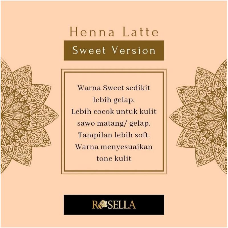 Henna Latte Rosella, Henna Premium Awet Waterproof