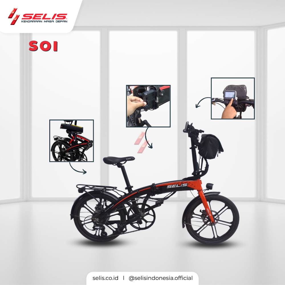 Sepeda lipat listrik Selis SOI